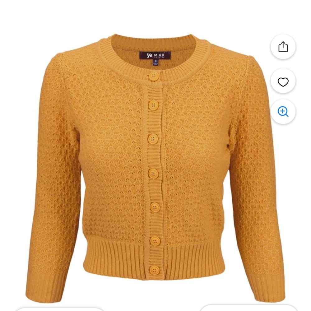 Mustard Yellow Women's cardigan Sweater 2X